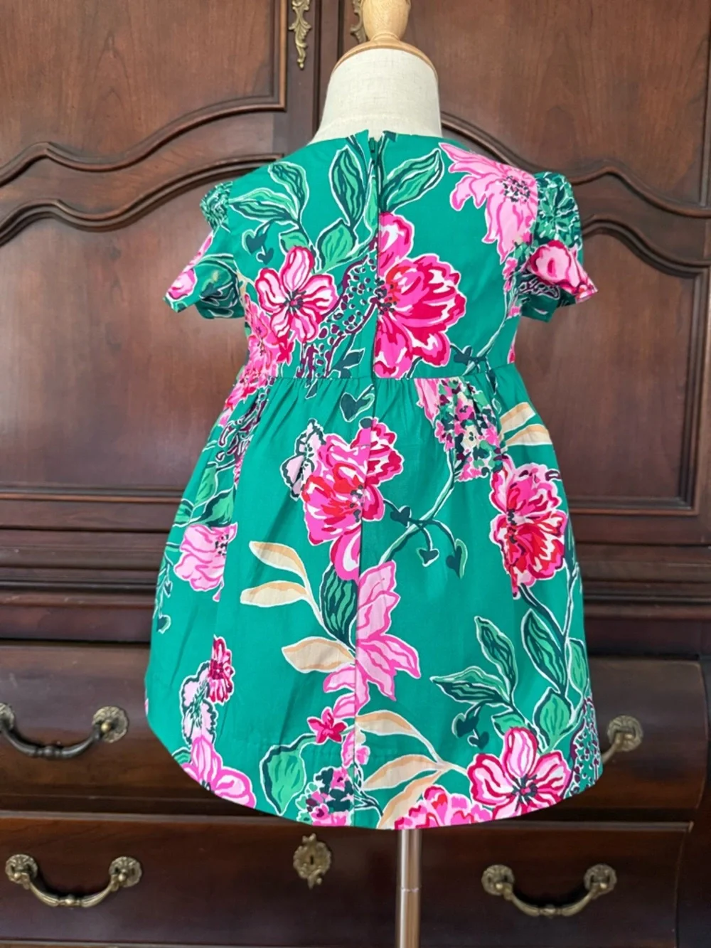 NWT Lilly Pulitzer Baby Dress Bloomer Set 18-24M Pink Green Floral